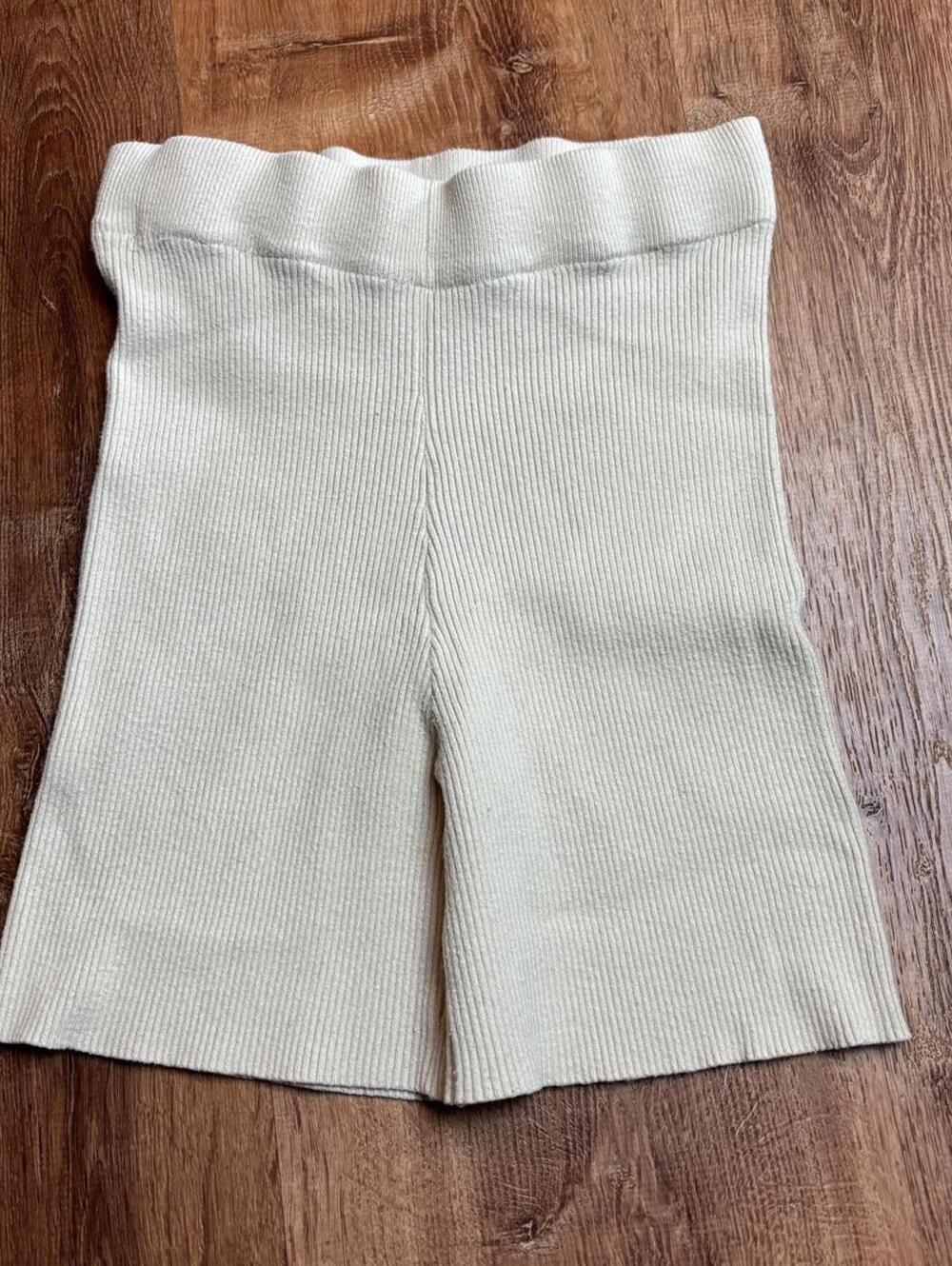 beige botany ribbed biker shorts sz large lounge summer soft girl